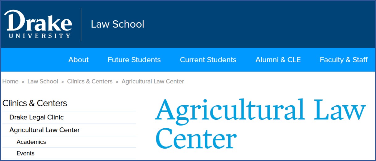 Agricultural Law Center at Drake Univ
