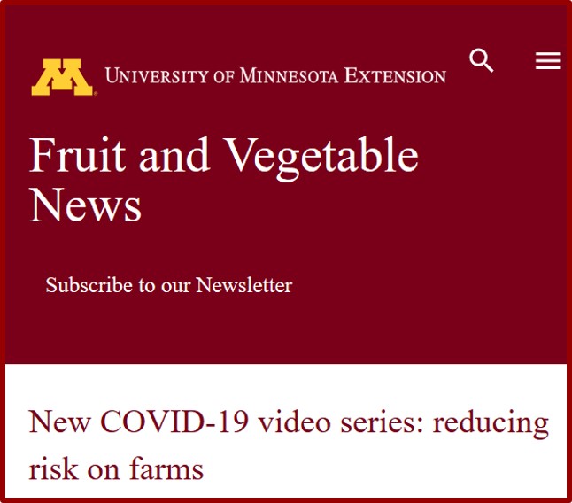 U of MN Extension COVID video series