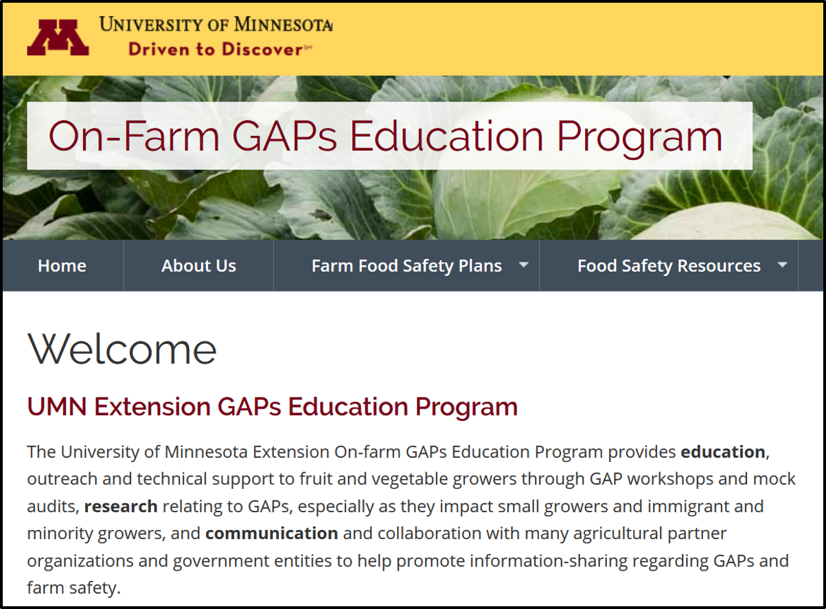 On farm Gaps Education screenshot and link