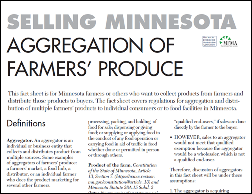 image of Selling MN Aggregation of Produce guide