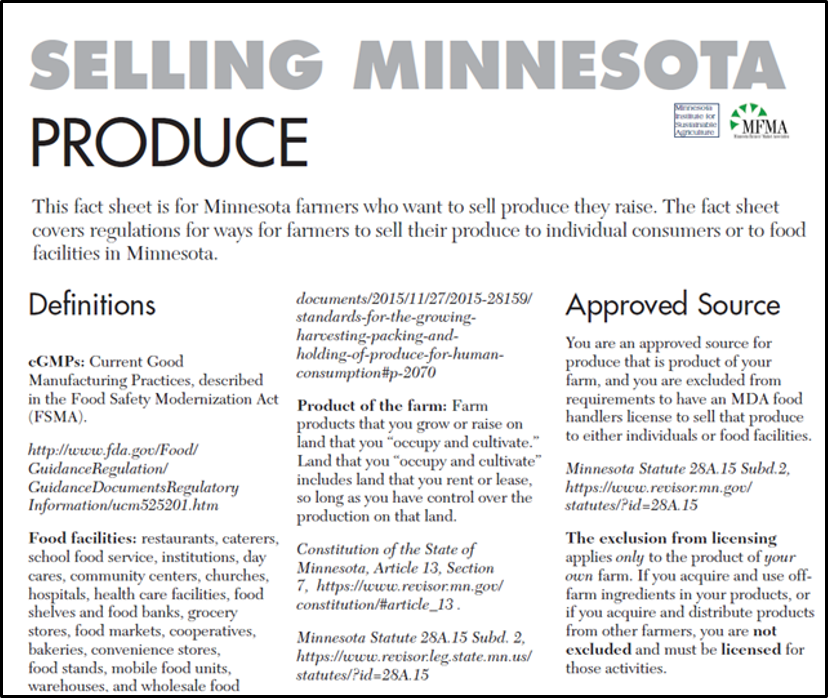 image of Selling MN Produce guide