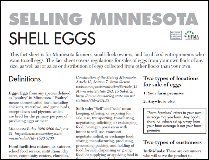 image of Selling Minnesota Eggs guide