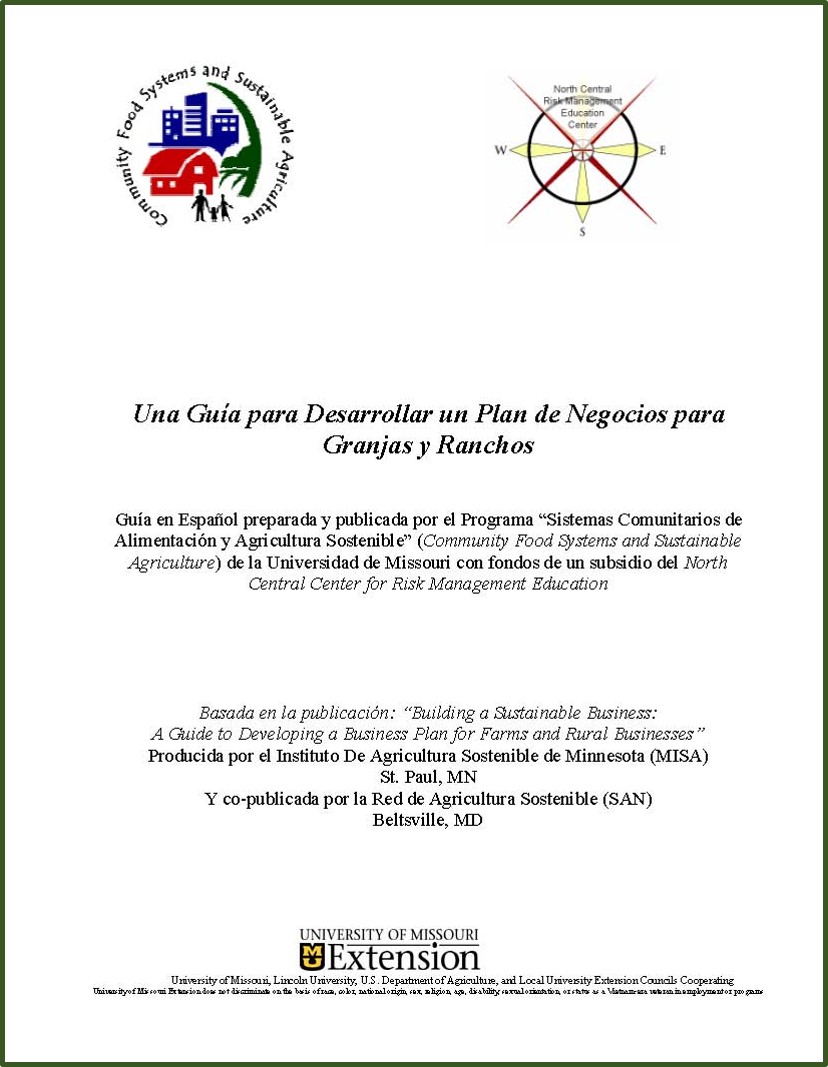 cover image for Una Guía para Desarrollar un Plan de Negocios para Granges y Ranchos