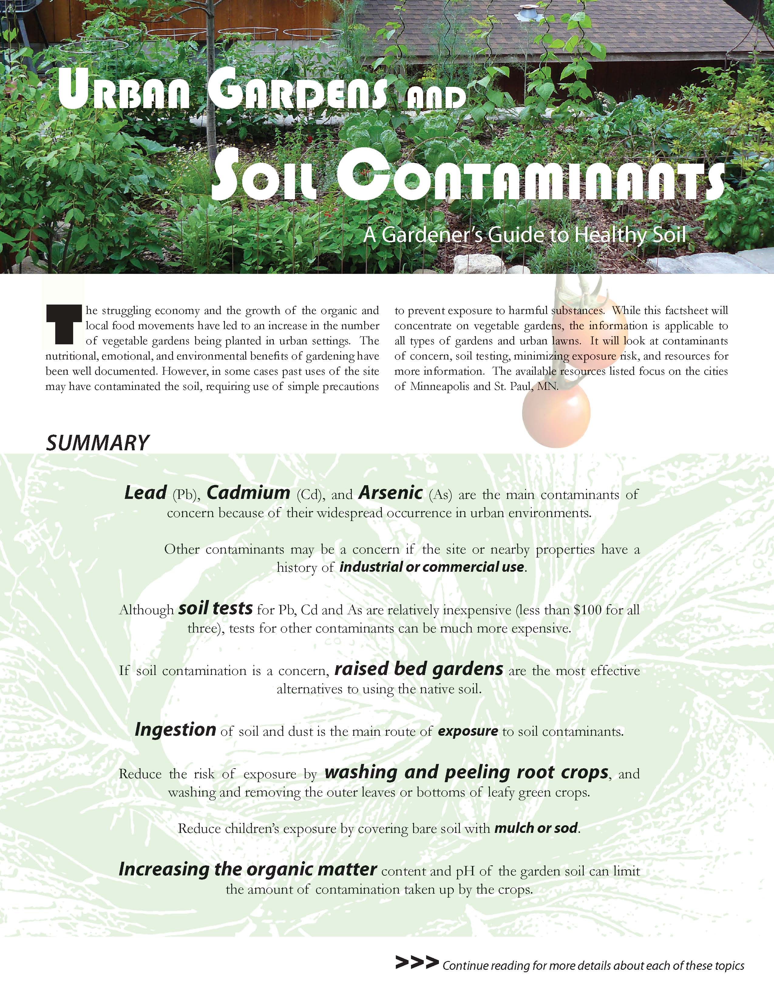 cover image for Urban Gardens and Soil Contaminants