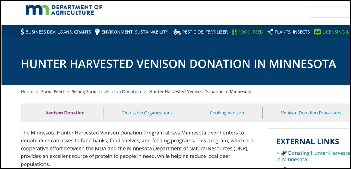 Venison Donation Program