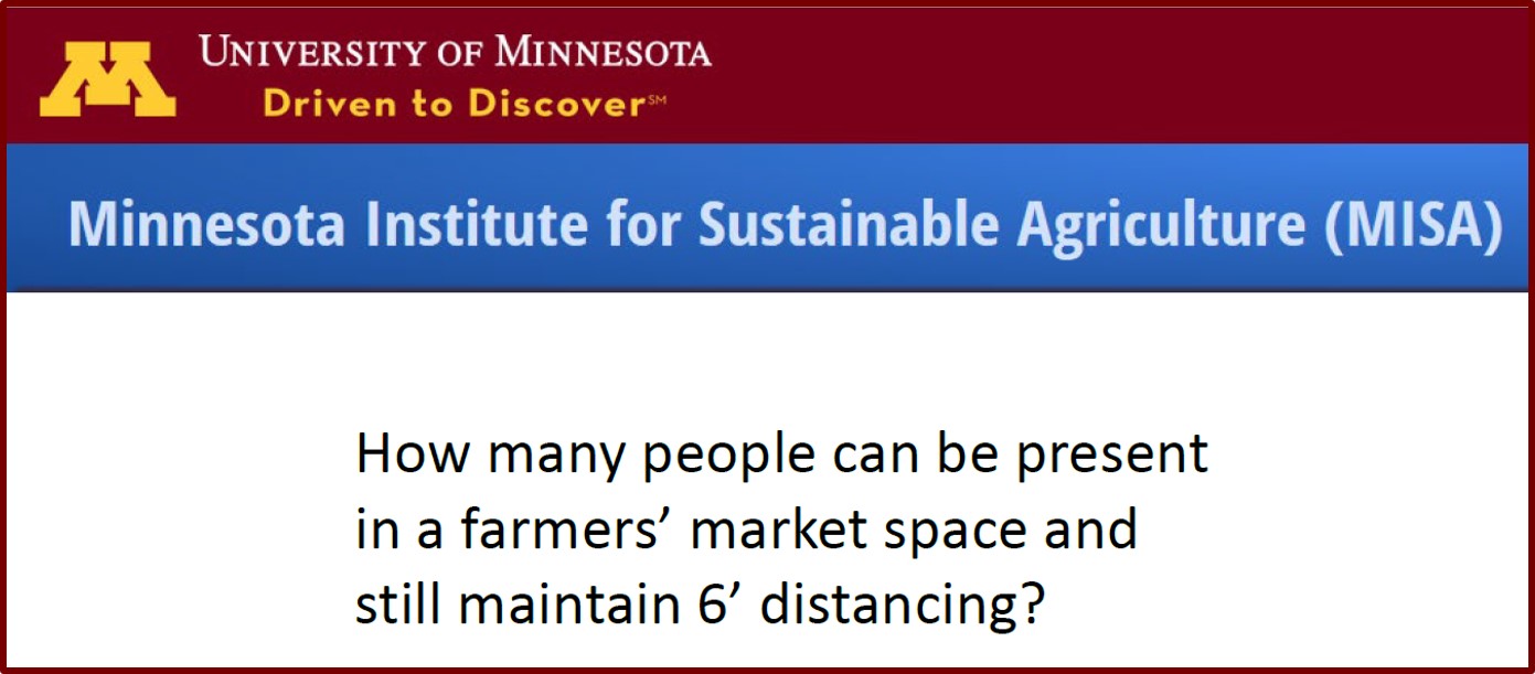 Distancing calculation for farmers' markets