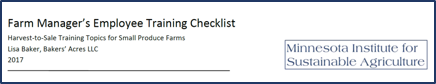 Farm manager training checklist image