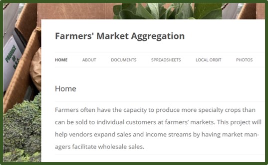 Farmers Market Aggregation project